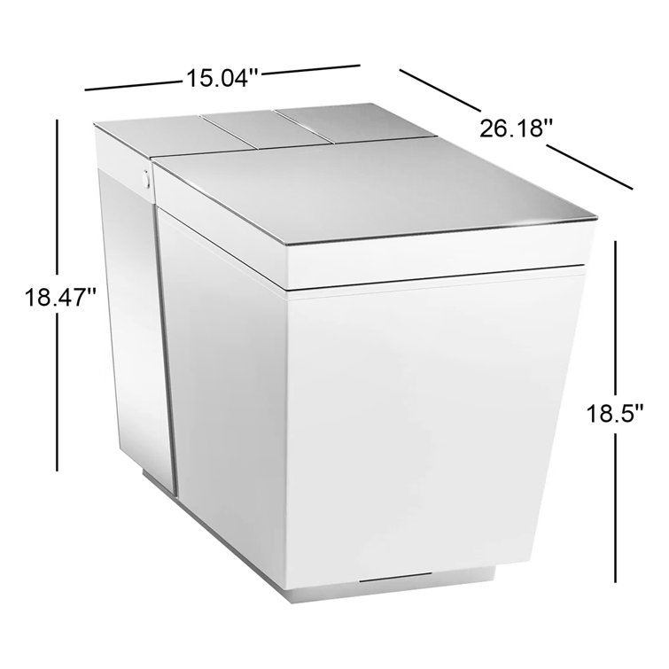 Honed Black Elongated Free Standing Dual Flush Smart Toilet