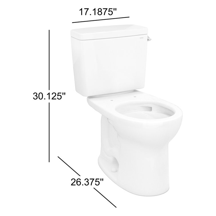 White Round Two-Piece High Efficiency Toilet