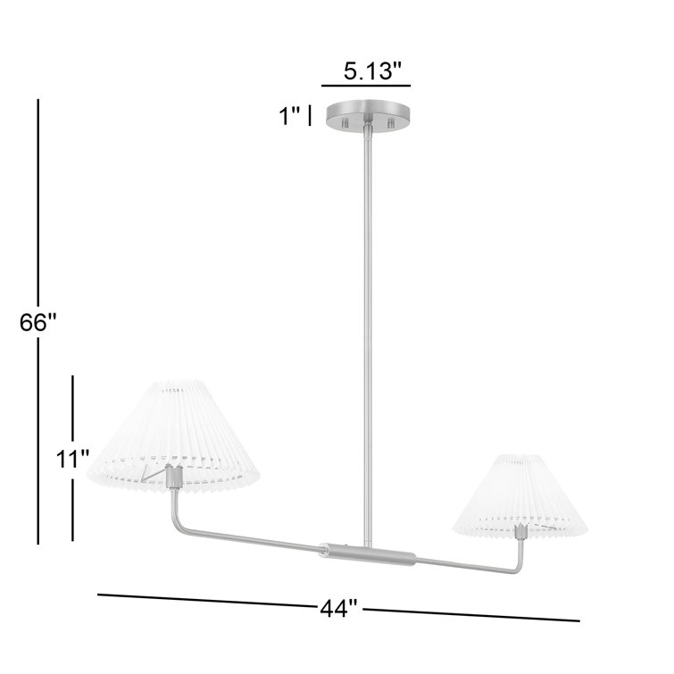 Matte Black Modern Linear Metal Chandelier with White Shades