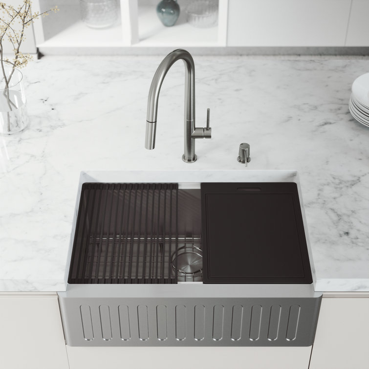Oxford 30" Stainless Steel Farmhouse Kitchen Sink with Accessories