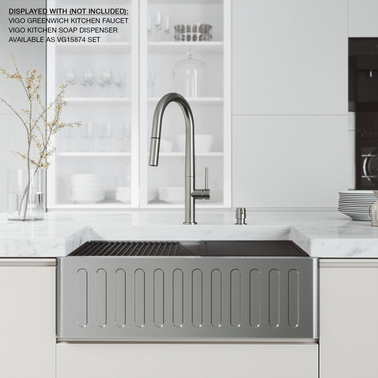 Oxford 30" Stainless Steel Farmhouse Kitchen Sink with Accessories