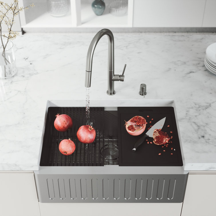 Oxford 30" Stainless Steel Farmhouse Kitchen Sink with Accessories