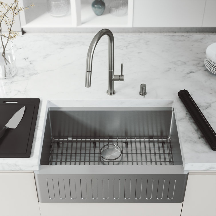 Oxford 30" Stainless Steel Farmhouse Kitchen Sink with Accessories
