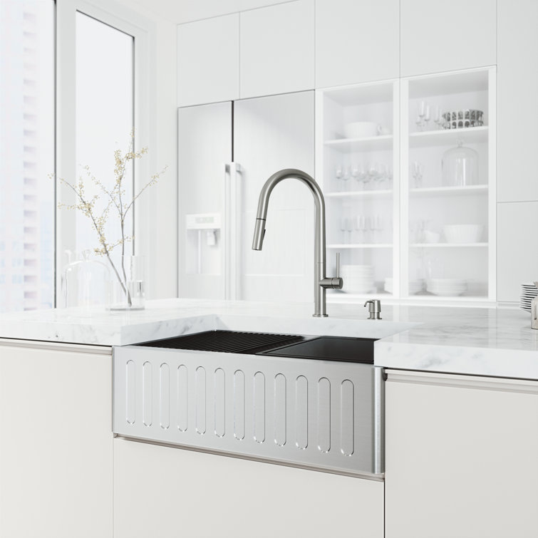 Oxford 30" Stainless Steel Farmhouse Kitchen Sink with Accessories
