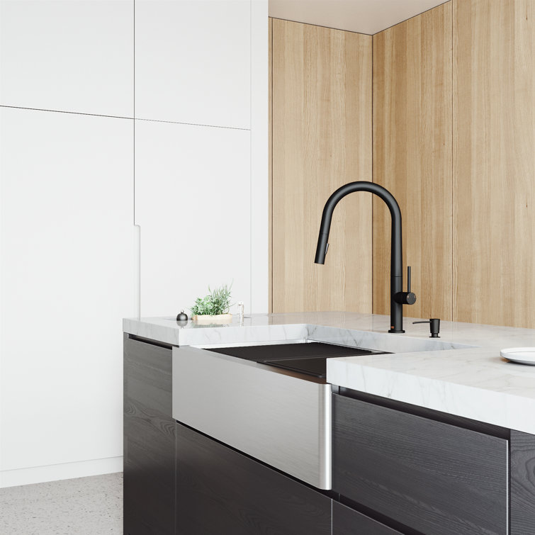 Oxford 36" Stainless Steel Farmhouse Kitchen Sink with Workstation