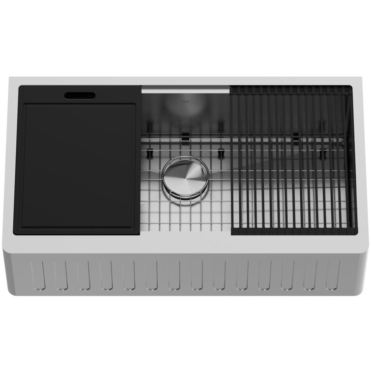Oxford 36" Stainless Steel Farmhouse Kitchen Sink with Accessories