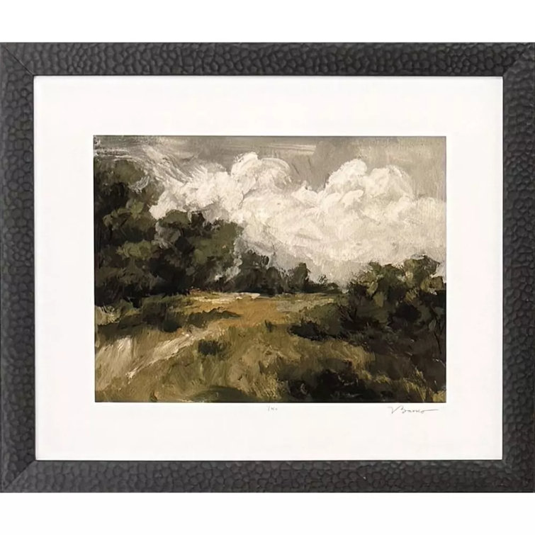 Sarah Lang Green Landscape Canvas Art Set with Espresso Wood Frame