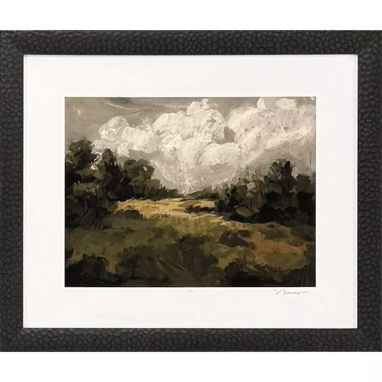 Sarah Lang Green Landscape Canvas Art Set with Espresso Wood Frame