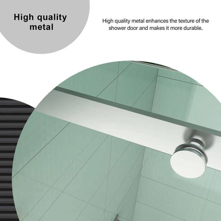 60'' W x 76'' H Brushed Nickel Frameless Sliding Shower Door