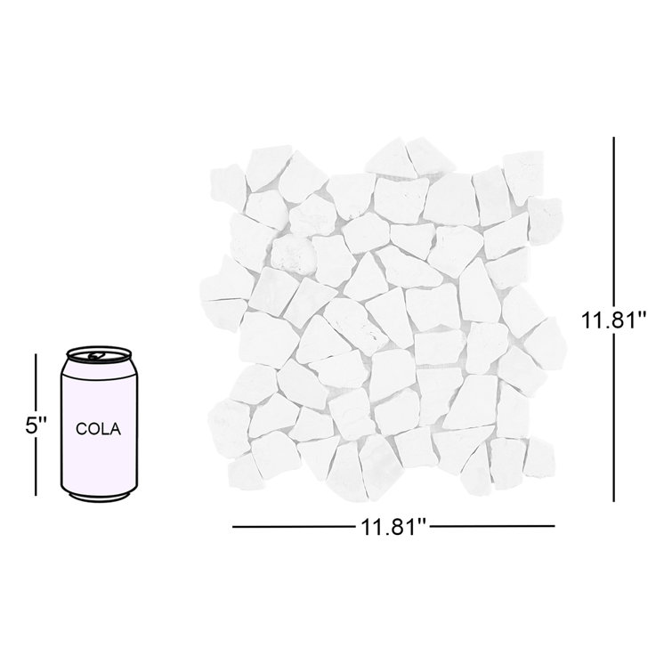 White Slate Pebble Mosaic Tile for Indoor and Outdoor