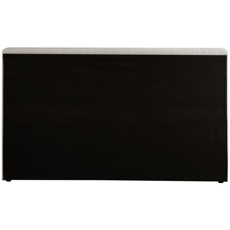 Beige Linen Upholstered Queen Platform Bed with Headboard