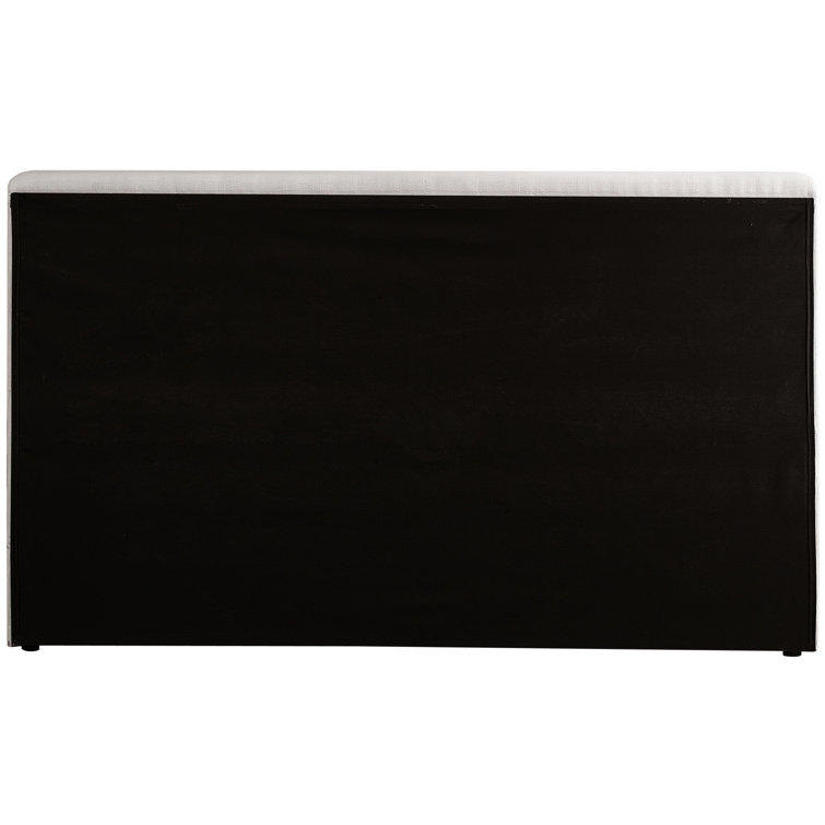 Cream Linen Upholstered Queen Platform Bed with Headboard