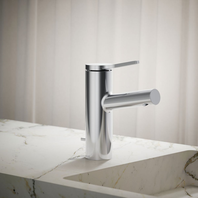 Polished Chrome Single-Handle Bathroom Sink Faucet with Pop-Up Drain