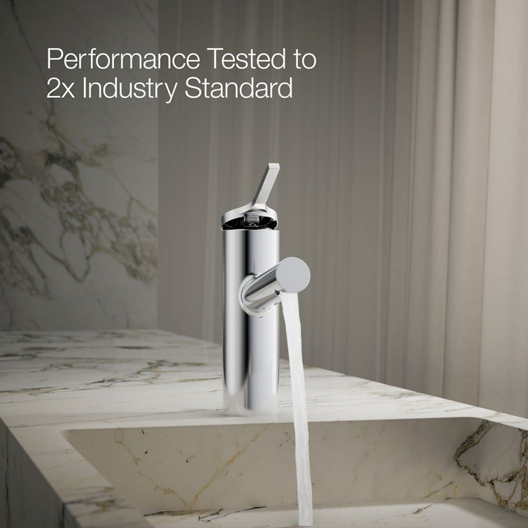Polished Chrome Single-Handle Bathroom Sink Faucet with Pop-Up Drain