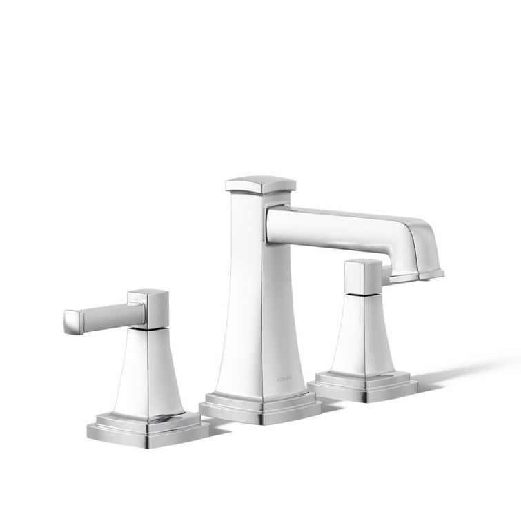 Polished Chrome Widespread Bathroom Sink Faucet with Lever Handles