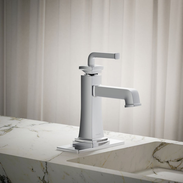 Riff Polished Chrome Single-Handle Bathroom Sink Faucet with Clicker Drain