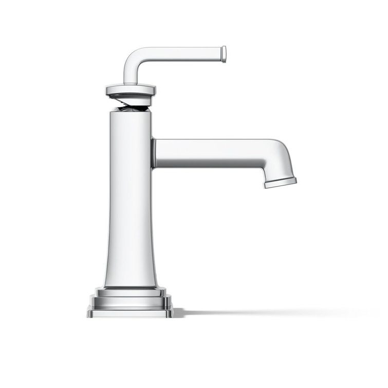 Riff Polished Chrome Single-Handle Bathroom Sink Faucet with Clicker Drain