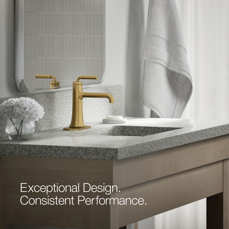 Gold Brass Single-Handle Bathroom Sink Faucet