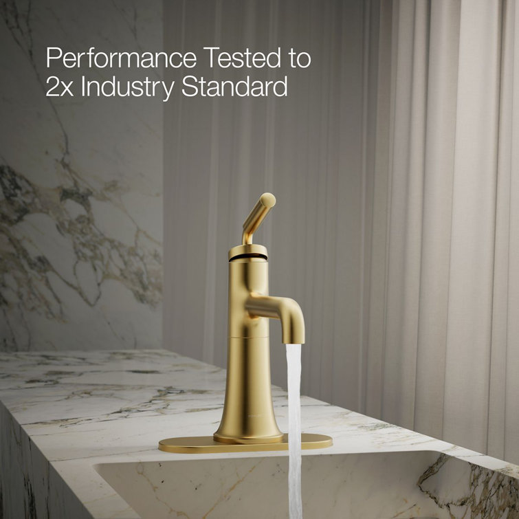 Gold Brass Single-Handle Bathroom Sink Faucet