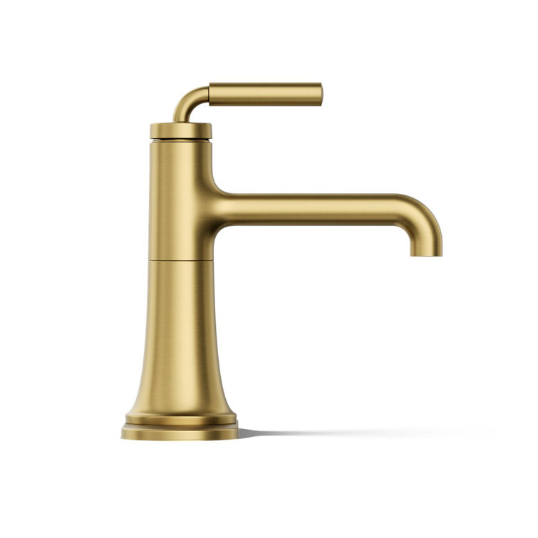 Gold Brass Single-Handle Bathroom Sink Faucet