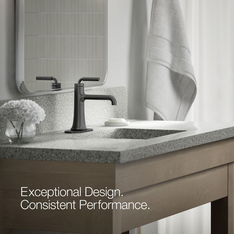 Matte Black Tone Single-Handle Monoblock Bathroom Faucet