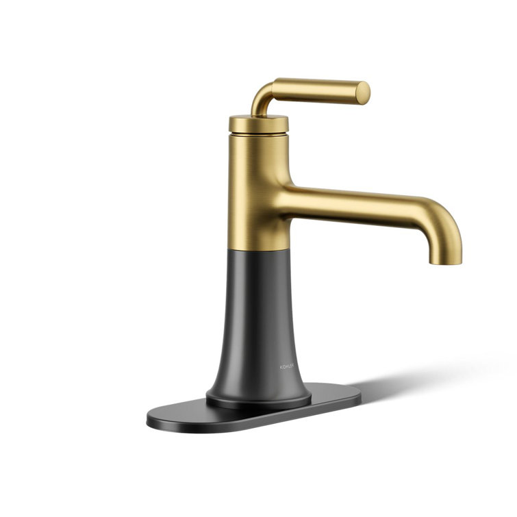 Tone Midcentury Modern Brass Single-Handle Bathroom Sink Faucet