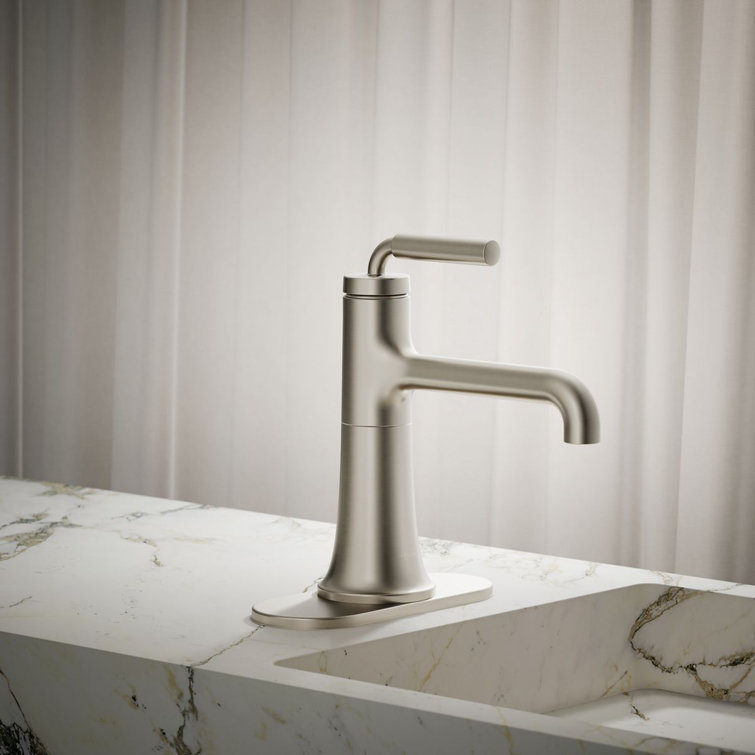 Vibrant Brushed Nickel Single-Handle Bathroom Sink Faucet