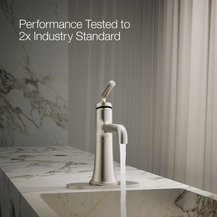 Vibrant Brushed Nickel Single-Handle Bathroom Sink Faucet
