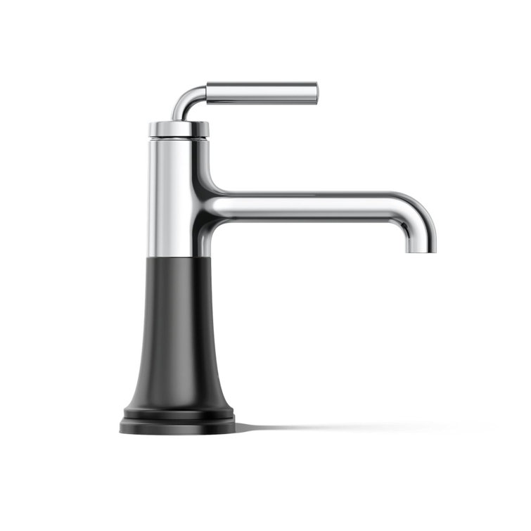 Tone Midcentury Modern Single-Handle Chrome & Matte Black Bathroom Faucet
