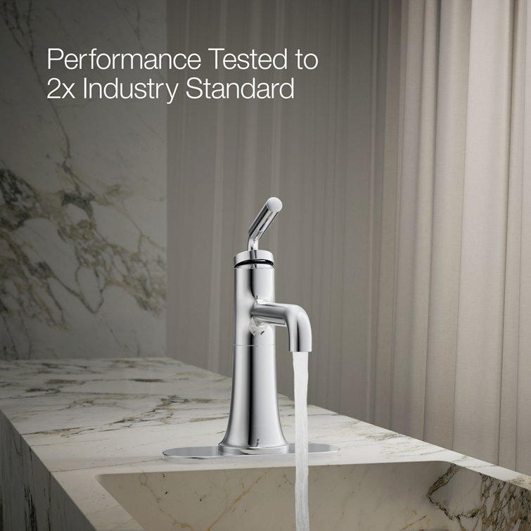 Polished Chrome Single-Handle Bathroom Sink Faucet