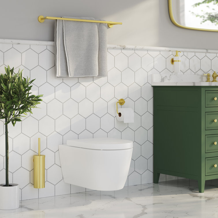 Brushed Brass Double Wall Mounted Towel Rail