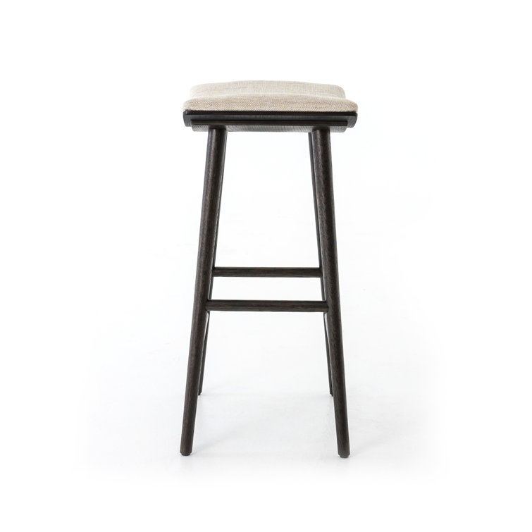 Essence Natural Saddle Style Wood Bar Stool in Black/Cream