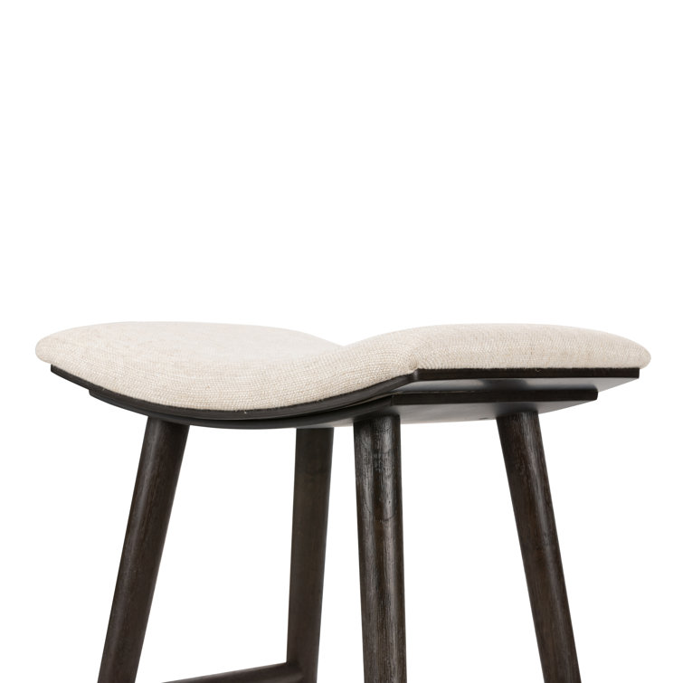 Essence Natural Saddle Style Wood Bar Stool in Black/Cream