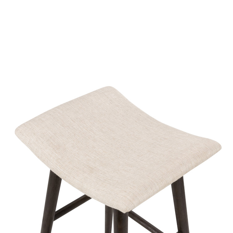 Essence Natural Saddle Style Wood Bar Stool in Black/Cream
