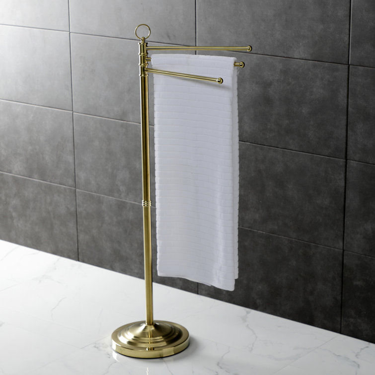 Brushed Brass Vintage Freestanding Triple Towel Rack