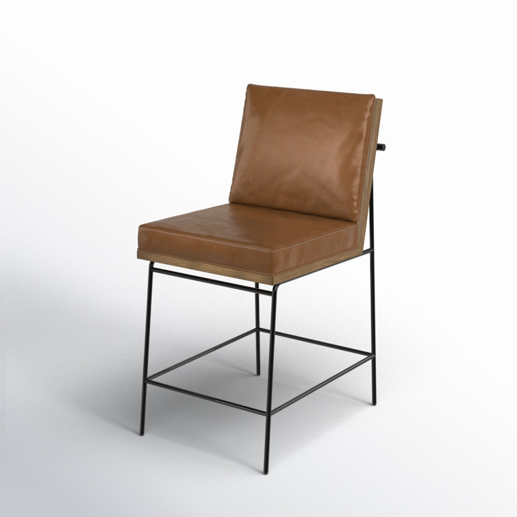 Savile Flax Cream Counter Stool with Black Iron Frame