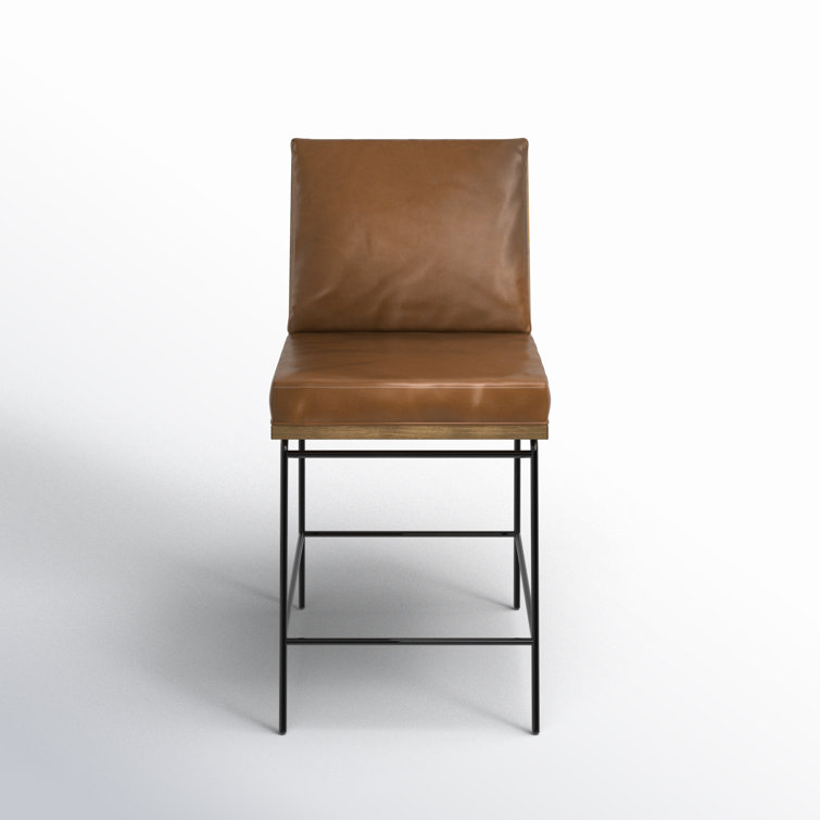 Savile Flax Cream Counter Stool with Black Iron Frame
