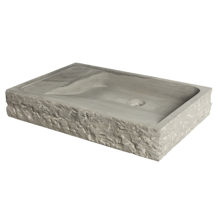 Roman Natural Sandstone Rectangular Vessel Bathroom Sink