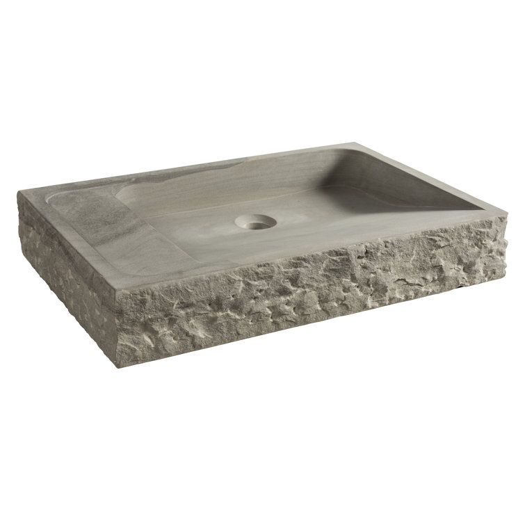 Roman Natural Sandstone Rectangular Vessel Bathroom Sink
