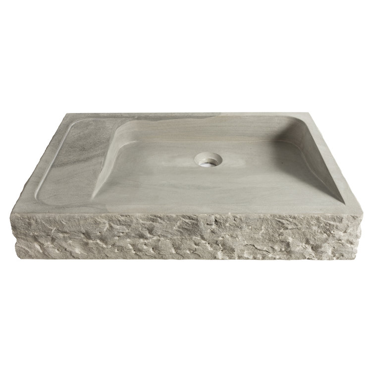 Roman Natural Sandstone Rectangular Vessel Bathroom Sink