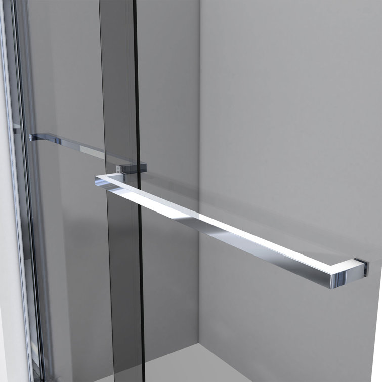 Sapphire Chrome and Smoke Gray Semi-Frameless Sliding Tub Door