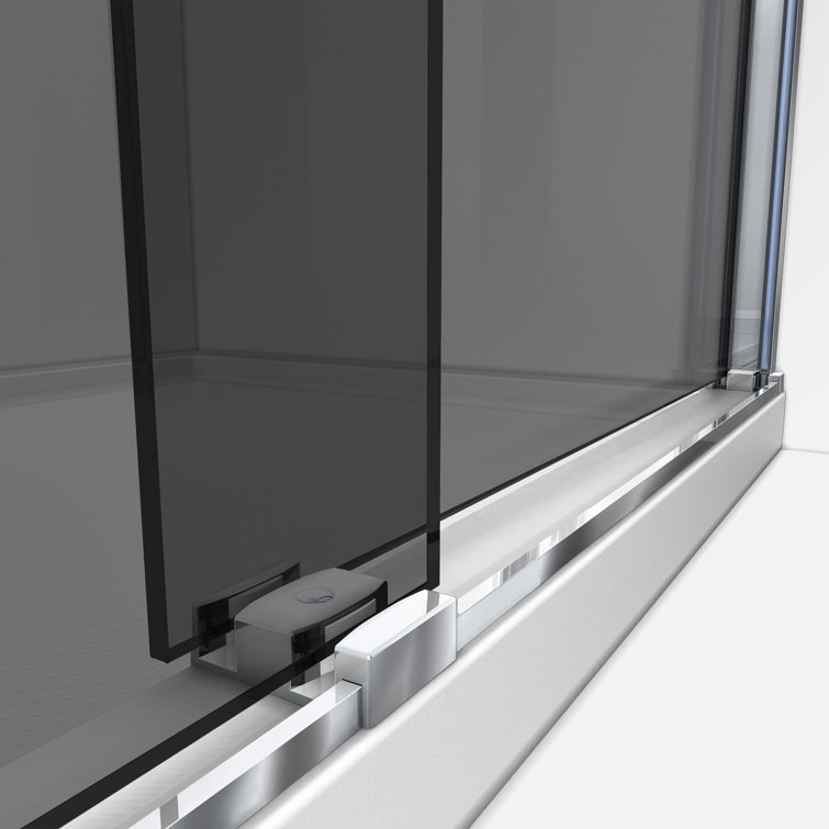 Sapphire Chrome and Smoke Gray Semi-Frameless Sliding Tub Door