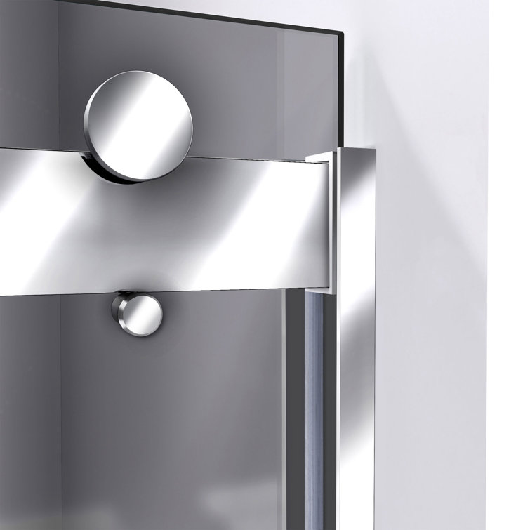 Sapphire Chrome and Smoke Gray Semi-Frameless Sliding Tub Door