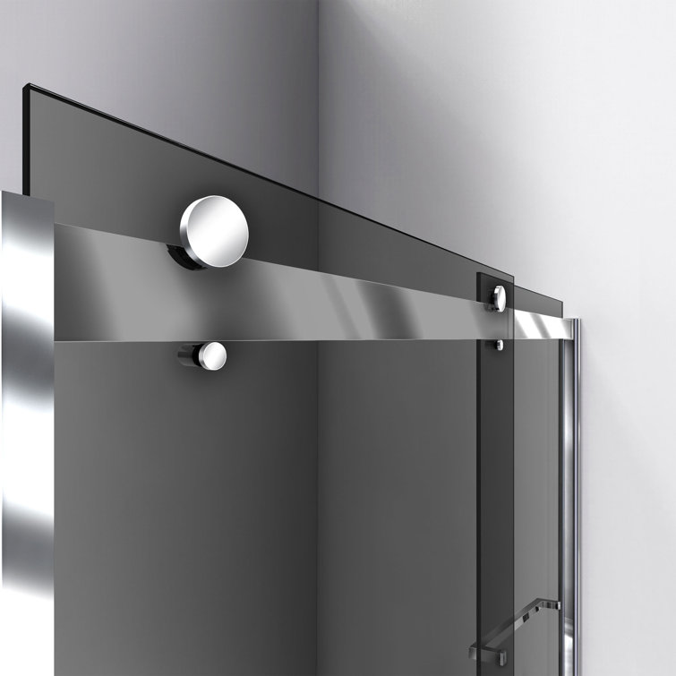 Sapphire Chrome and Smoke Gray Semi-Frameless Sliding Tub Door