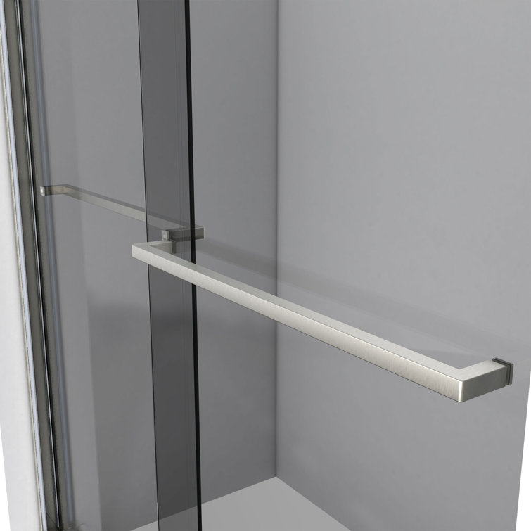 Sapphire 56-60" Brushed Nickel Semi-Frameless Sliding Shower Door with Smoke Gray Glass