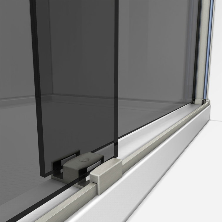 Sapphire 56-60" Brushed Nickel Semi-Frameless Sliding Shower Door with Smoke Gray Glass