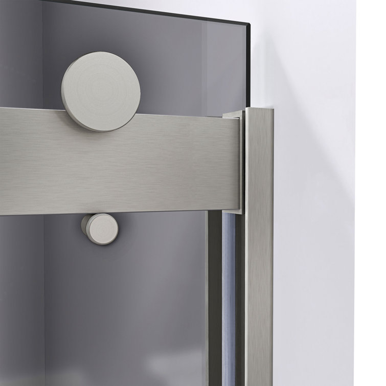 Sapphire 56-60" Brushed Nickel Semi-Frameless Sliding Shower Door with Smoke Gray Glass