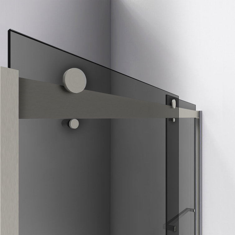 Sapphire 56-60" Brushed Nickel Semi-Frameless Sliding Shower Door with Smoke Gray Glass