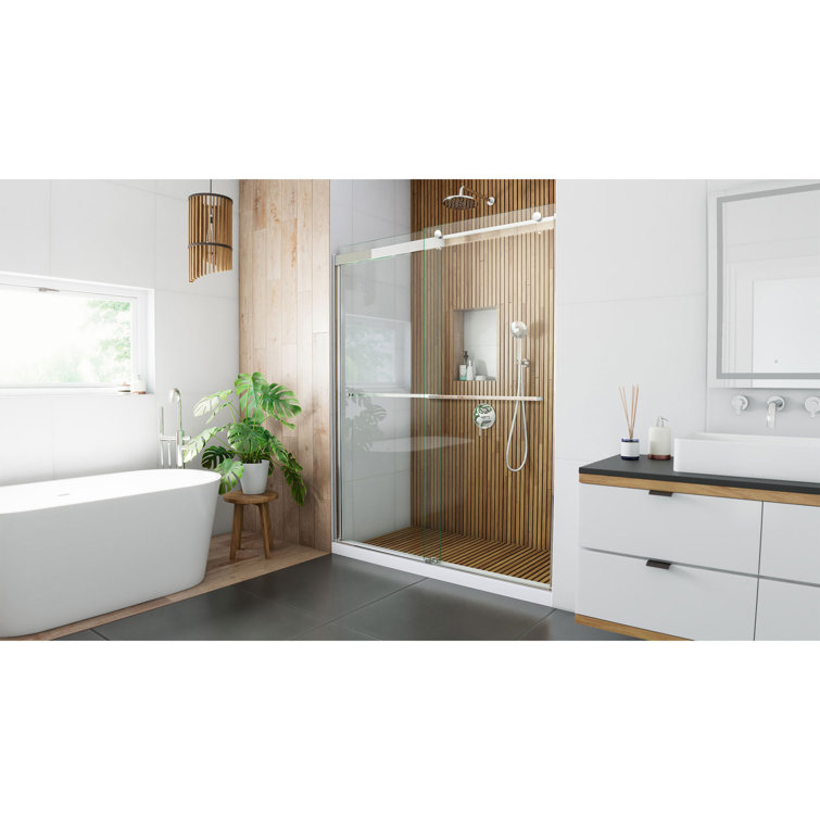 Sapphire 56-60" Clear Glass Semi-Frameless Sliding Shower Door