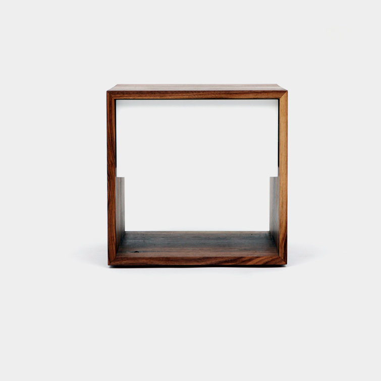 Walnut and White 1-Drawer Modern Nightstand